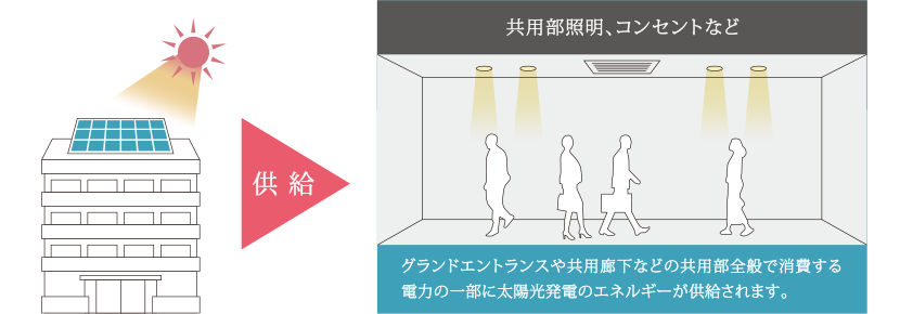 太陽光発電で“創エネルギー”&共用部で活用。